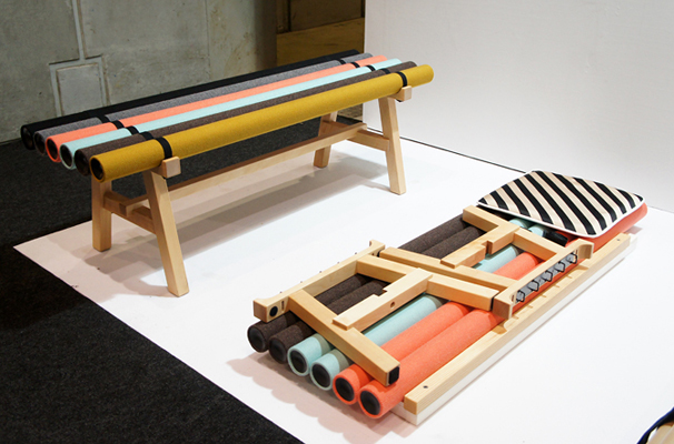 Paper tubes bench