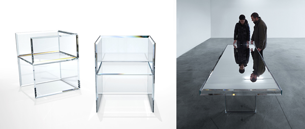 GLAS ITALIA PRISM glass chair & PRISM mirror table / Tokujin Yoshioka