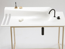 ドイツのデザイナーJannes Ellenbergerによる洗面台。ドイツらしいシンプルでクリーン、かつシステマチックなデザイン