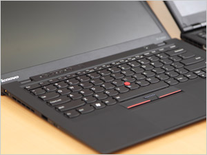 ThinkPad X1 Carbonでは、キートップの表面領域を30％拡大し、快適なキータッチを実現した6列キーボードを採用