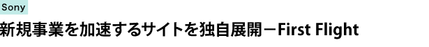 Sony 新規事業を加速するサイトを独自展開－First Flight