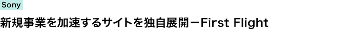 SONY 新規事業を加速するサイトを独自展開－First Flight