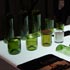 続いて、木本硝子株式会社のブース。ワインやシャンパンのガラスボトルから生まれたテーブルウェア「funew（ふにゅ）」。　（2012.2.9撮影）