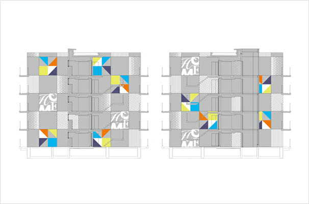 Home Sweet Home, Apartment S　単身者用集合住宅の壁面グラフィック (2)