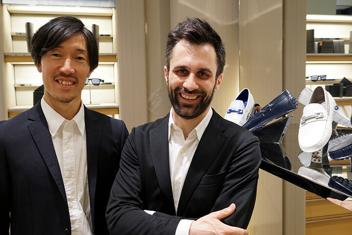 TOD'Sの「Looking at Tod’s Leo」、東京とミラノをベースに活動するmist-o（池内野有氏とトンマーゾ・ナーニ氏）が参加し、セラミックをアクセントに使ったスリップオンを発表