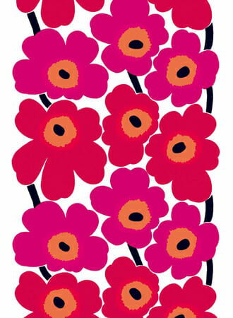 ファブリック ≪ウニッコ≫（ケシの花）、図案デザイン：マイヤ・イソラ、1964年Unikko pattern designed for Marimekko by Maija Isola in 1964