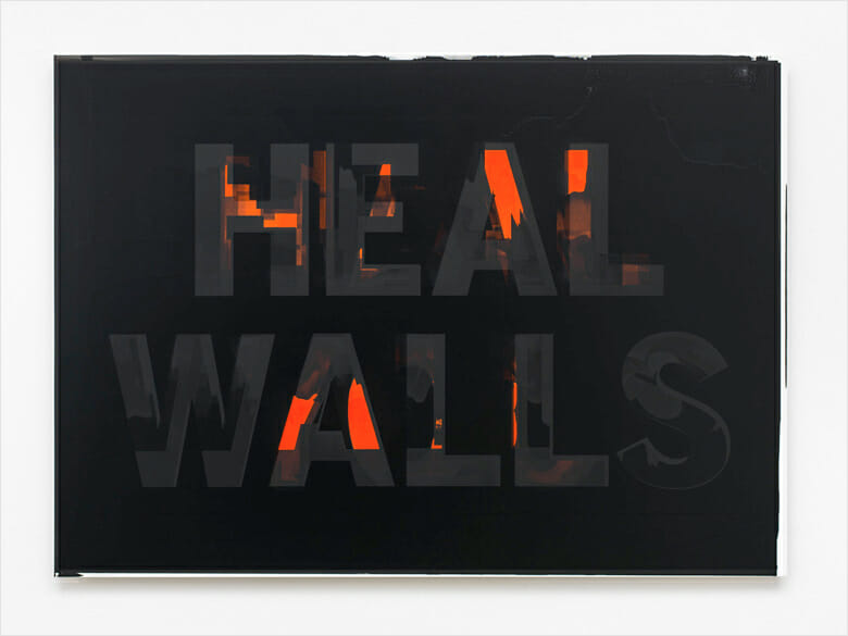 Scott Myles HEAL WALLS, 2013- 2016Unique screenprint on aluminum 100 x 141 x 4 cmCourtesy of the artist and The Modern Institute/Toby Webster Ltd, Glasgow
