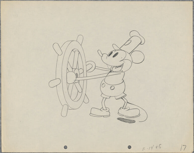 《蒸気船ウィリー》より　1928年 © Disney Enterprises, Inc.