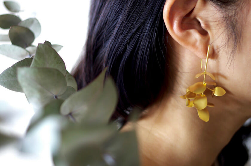 Eucalyptus EARRINGS－asymmetry