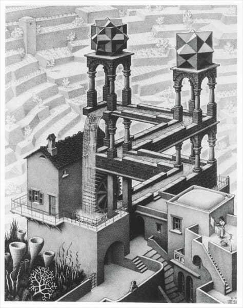 《滝》 1961年 All M.C. Escher works copyright © The M.C. Escher Company B.V. - Baarn-Holland. All rights reserved. www.mcescher.com