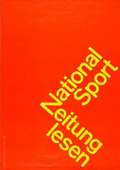 National-Zeitung　Poster / 1960 / <br />Photograph Courtesy of the Museum für Gestaltung Zürich, Poster Collection, ZHdK