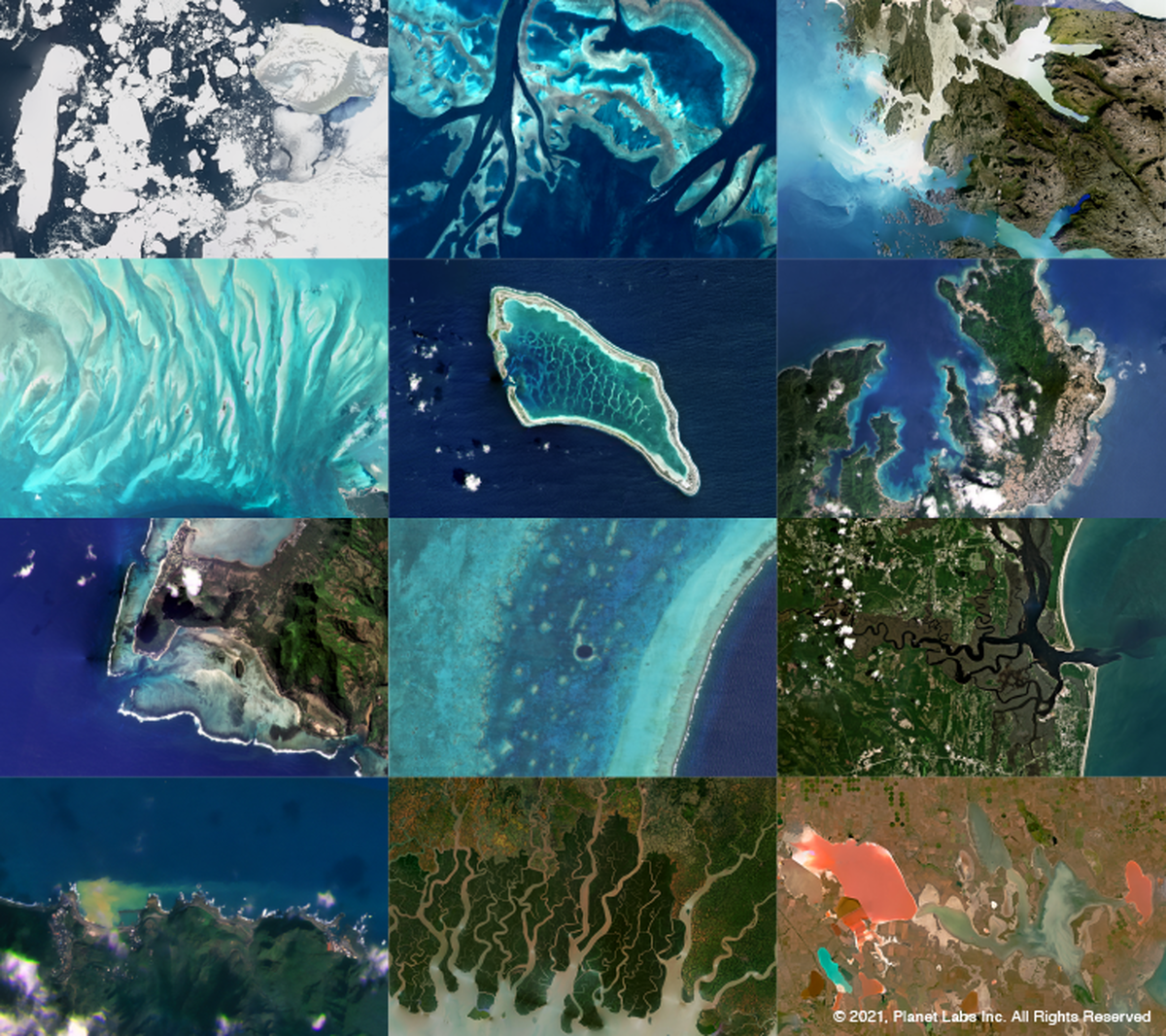 海の衛星写真