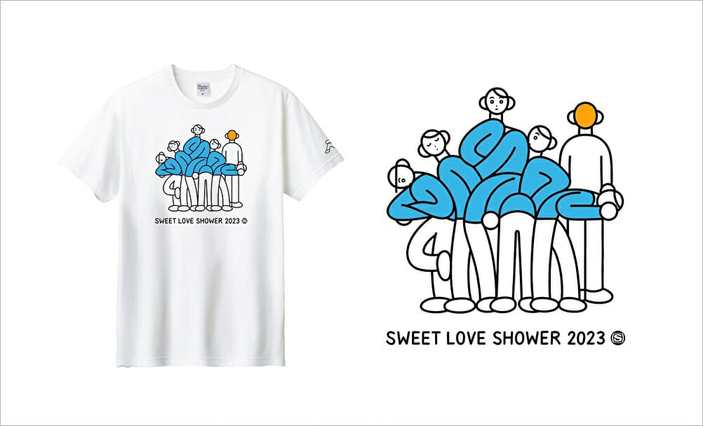 unpisによる「SWEET LOVE SHOWER 2023」の公式Tシャツ