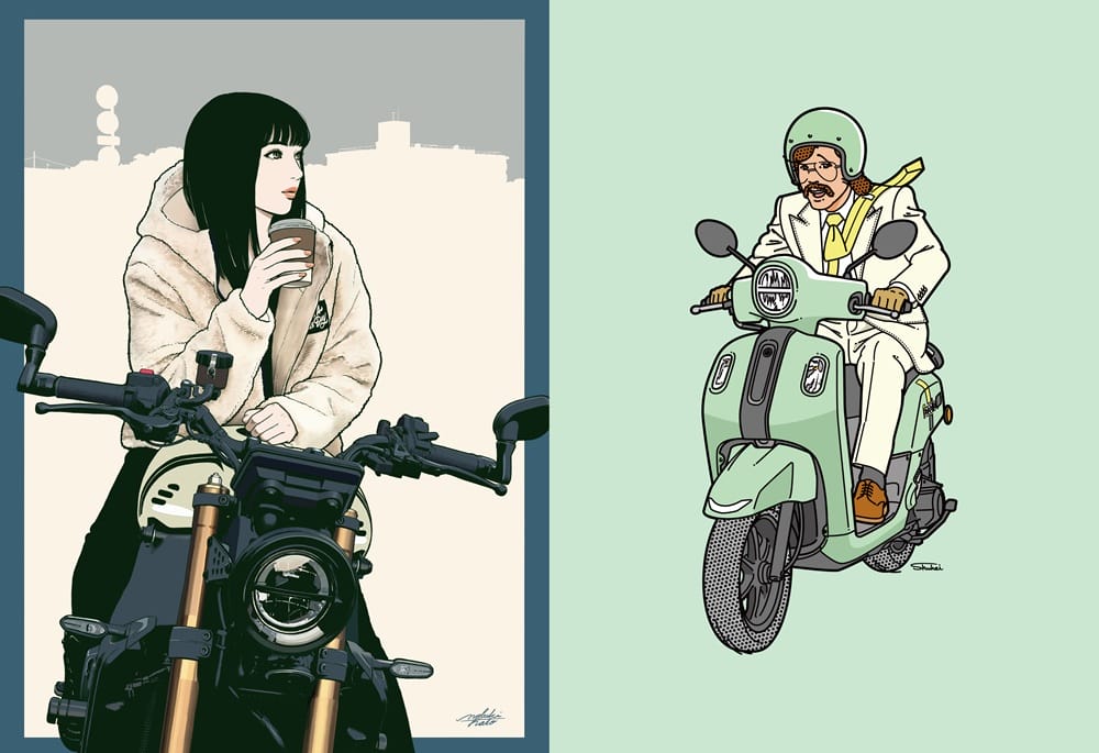 イラストレーターが描くYAMAHAバイクのあるスタイル展